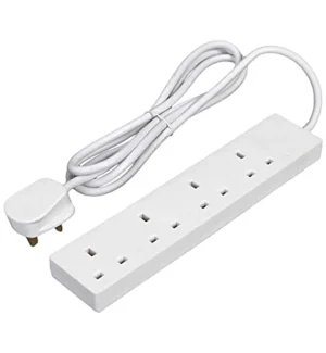 Modaleo 4 Way Extension Lead 1, 2, 3 Metre White
