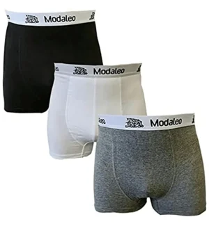 Modaleo 3 Pack Men's Underwear Boxer Black White Grey