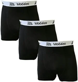 Modaleo 3 Pack Men's Underwear Boxer Dark Black TRUNK