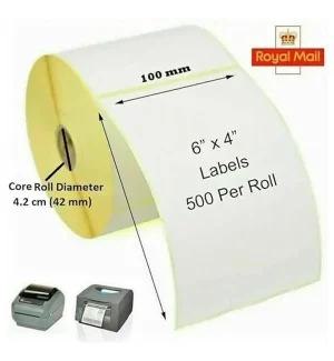 ModaLeo Thermal Printing ROLL for All Printer W4 X L6 Inch 500 Label