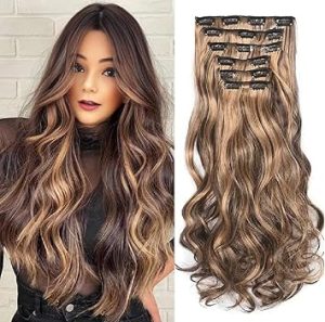 ModaLeo - Clip Hair Extension, Hair Wavy  20 inch 130g 51cm 6pcs